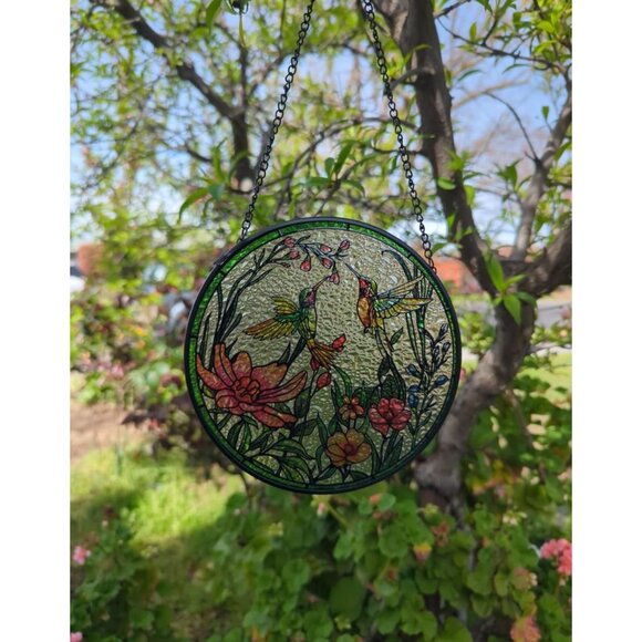 Hummingbird Stained Glass Sun Catcher - Picture 3 of 5